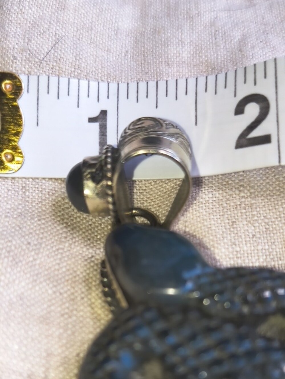 GORGEOUS HUGE STATEMENT Labradorite Snake Tibetan Silver Pendant Boho Chic Goth - Picture 11 of 11